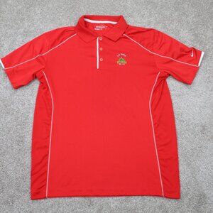 Nike Golf Polo Shirt Men Large Red Tour Performance S/S 2013 Merion US Open Logo